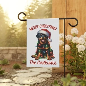 Rottweiler Garden Flag Personalized Rottweiler Flag Rottweiler Lover Christmas  - Picture 1 of 6