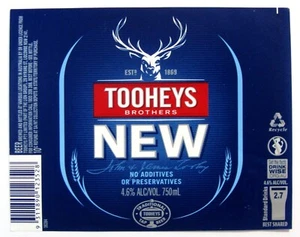 Tooheys TOOHEYS NEW beer label AUSTRALIA 750ml #36284 - Picture 1 of 1