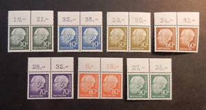 Bund, 259 - 265 ** Heuss II waag. Paare + Oberrand geprüft Schlegel - Bild 1 von 6