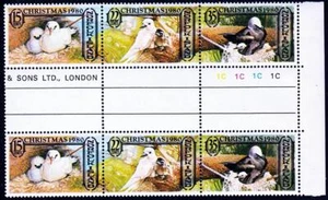NORFOLK 1980 BIRDS / CHRISTMAS Gutter PAIRS MNH - Picture 1 of 1