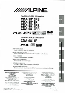 Alpine Bedienungsanleitung user owners manual für CDA 9811/12/13/15 deutsch Copy - Picture 1 of 1