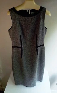 DAVID MEISTER Gray/Black Textured Tweed Sheath Dress SZ 12 NWT - Picture 1 of 6