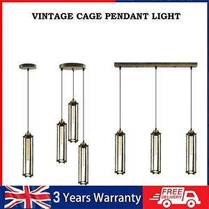 Lámpara colgante de techo de cocina retro industrial retro vintage 1/3 vías negra - Imagen 1 de 39