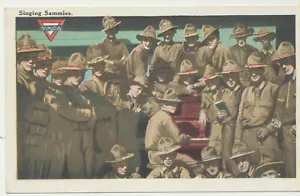 Singing Sammies, YMCA WWI Series - 1918 Vintage Postcard Divided Back - Picture 1 of 2