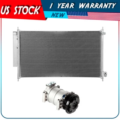 A/C Condenser and A/C Compressor set Fits 1996 1997 1998 1999 GMC P3500 Foto 1 de 4