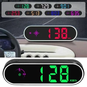 Car Headup Display GPS Digital Speedometer w/ Colorful LED Display Clock↕ - Picture 1 of 11