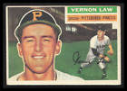 VERNON LAW 1956 Topps Baseball Card #252 Pittsburgh Pirates Vintage