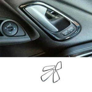 Ajuste interior del marco de la manija de la puerta apto para Ford Focus ST RS acero negro 2015-2018 4 piezas - Imagen 1 de 6