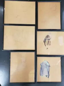 Set of 6 Framed Pencil & Watercolor Study Sketches 1922, Signed - Picture 1 of 19