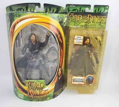 Lote Señor de los Anillos Aragorn Super Posable Boromir Comunidad del Anillo Foto 1 de 4