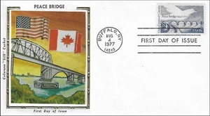 Bridge Peace Bridge Buffalo New York Canada USA Colorano 1721 Silk FDC 1977 - Picture 1 of 1
