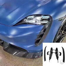 Dry Carbon Fiber Front Bumper Air Intake Spoiler Cover For Porsche Taycan 20-22