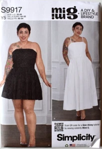 SIMPLICITY PATTERN 9917 DRESSES BELT MISSES SIZES 18 20 22 24 26 UNCUT - Picture 1 of 2