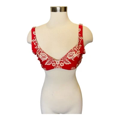 Sujetador Zimmerman Scoop Rojo/Crema Lycra Italiana Textura Ligeramente Acanalada Talla 8/10 Foto 1 de 4