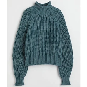 H&M Oversized Boxy Chunky Knit Sweater Dark Turquoise Size XL - Picture 1 of 12