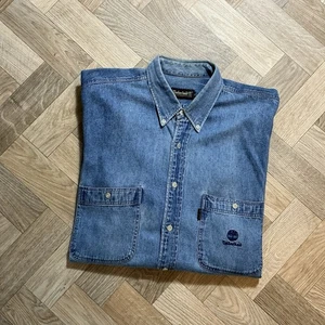 Vintage Timberland Weathergear Denim Shirt โ Faded Blue - Picture 1 of 8