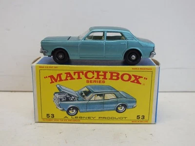 LESNEY MATCHBOX NO53 FORD ZODIAC MKIV  CAR EXCELLENT BOXED (L573) - Image 1 of 4