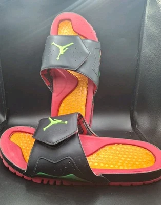 AIR JORDAN Hydro 7 Retro Slide 'mandarín brillante' en negro talla 14 adulto usado Foto 1 de 4