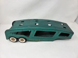 Vintage Structo Auto Haul Pressed Steel Car Carrier Trailer Green - Picture 1 of 7