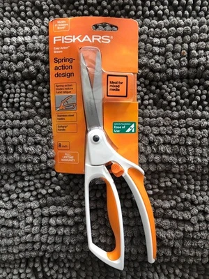 #FISKARS Easy Action Spring Design 8" Inch Scissors Shears Stainless Steel Craft - Image 1 of 3