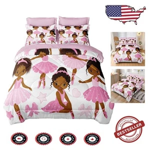 Full Size Princess Ballet Comforter Set - Heart Pattern with Sheets Included - Picture 1 of 9
