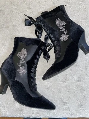 Botines Lively Ghost para mujer talla 10 M terciopelo negro brujo salir nuevos sin caja Foto 1 de 4