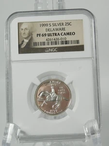 1999 s silver Pennsylvania statehood quarter NGC PF 69 Ultra Cameo - Picture 1 of 2