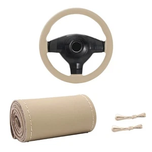Genuine Leather Steering Wheel Cover Stitch On Wrap for Steering Wheel up to - Picture 1 of 6