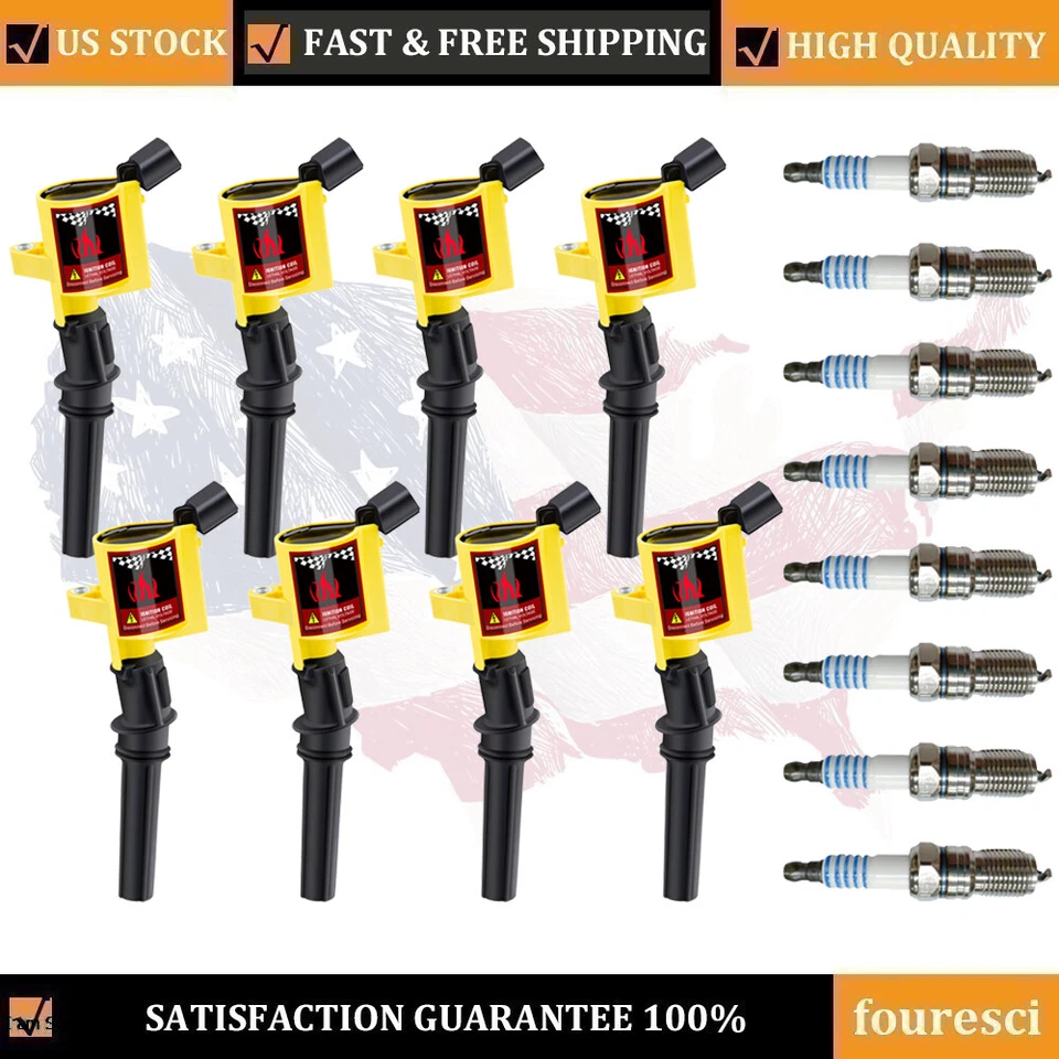 ALTO RENDIMIENTO para Lincoln Town Car 1998-2010 4,6 L bujías y paquetes de bobinas Foto 1 de 4