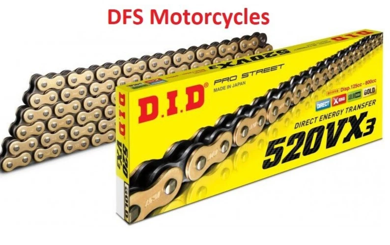 DID D.I.D X-Ring 520 VX3 112 Link Gold Motorcycle Chain - Image 1 of 1