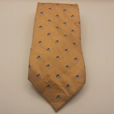 GRAVATA VINTAGE RETRÔ AQUASCUTUM OURO AMARELO MULTICOLORIDA 58X4" TI7 - Imagem 1 de 4