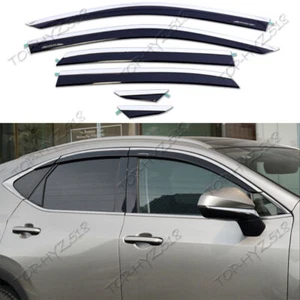 For Lexus RX350 450H+ 2023-2024 Window Visors Sun Rain Guard Deflectors W/Chrome - Picture 1 of 7