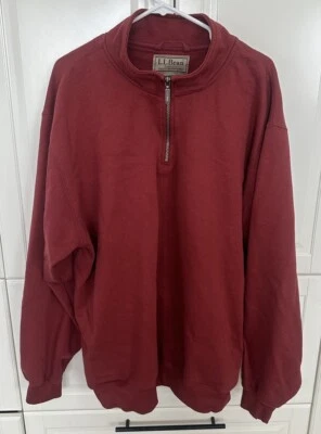 L.L. Bean мужчин 1/4 молнии тяжелая толстовка пуловер размер XL хлопок открытый туризм - Изображение 1 из 4