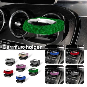 Universal Bling Rhinestone Car Cup Holder Air Vent Drink Water Bottle Stand Rack - Picture 1 of 28