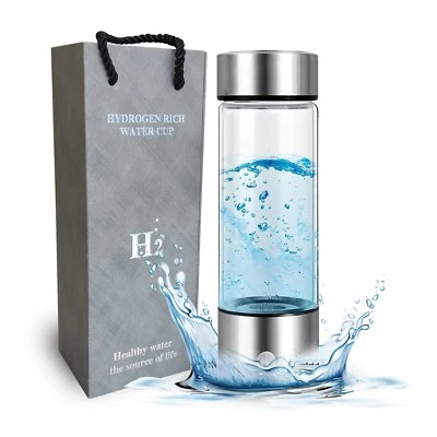 Hydrogen Water 450ML Rich Alkaline Portable Glass Bottle Generator Ionizer Max - Image 1 of 4