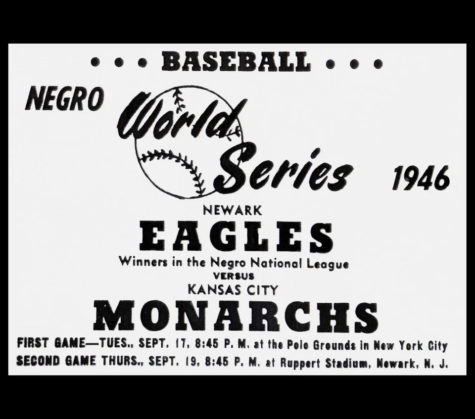 Póster de arte de pared publicitario de la Serie Mundial Negra 1946 - foto en blanco y negro de 8x10 Foto 1 de 1