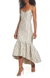 JILL JILL STUART HIGH/LOW JACQUARD MIDI DRESS BLUSH OLIVE MULTI SIZE 8 NWT $388 - Picture 1 of 12