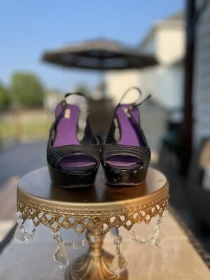 Mui Mui Prada платформа с открытым носком 5» высокий каблук черная кожа 36 6. ** ПРОДАЖИ ** - Изображение 1 из 4