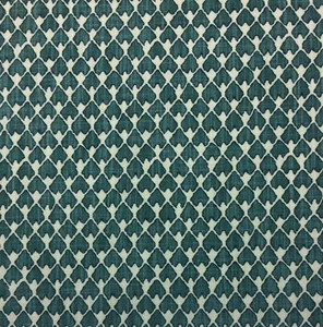 BALLARD DESIGNS HARPER TEAL BLUE-GREEN BROKEN ARROW GEOMETRIC FABRIC 10 YARDS - Picture 1 of 5