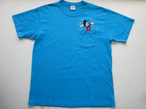 Vintage Disney Mickey Mouse Embroidered Pocket Tee, Single Stitch, Size XL, RARE - Picture 1 of 20