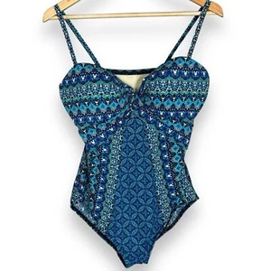 Miraclesuit Badeanzug Mosaica Muster blau Einteiler formend Spaghettiträger - Bild 1 von 12