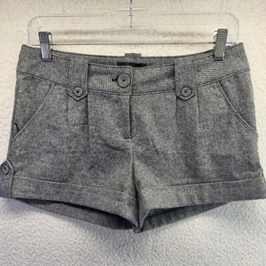 NEW Twenty One Wool Shorts Womens Small Black Cream Striped Flap Pockets NWT - Picture 1 of 13