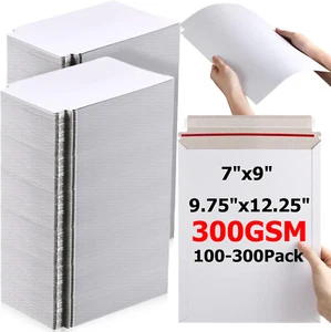 7"x9" 9.75"x12.25" Rigid Photo Shipping Flats Cardboard Envelope Mailers 300GSM - Picture 1 of 11
