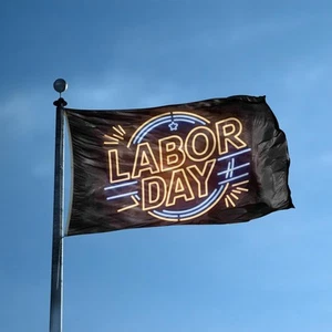 Labor Day Flag Bannerfi 3x5 Ft Polyester Mold Resistant Outdoor Use Durable - Picture 1 of 9