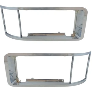 Chrome Headlight Lamp Bezel Pair LH Driver & RH Passenger Side for Mack CH CL - Picture 1 of 5