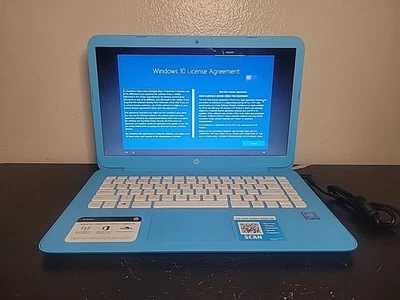 HP Stream 14 Blue 14-ax010nr Intel Cel N3060 1.6Ghz 4gb SSD 32gb - Image 1 of 4