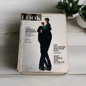 Vtg 1969 LOOK Magazine American Militarism, Charlotte Ford, Old Ads, Oversized - Picture 1 of 24