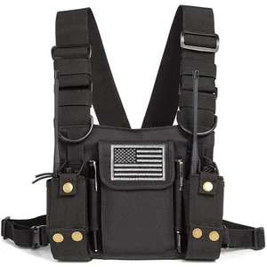 Funk Schulterholster Brustgurt Halter Weste Rig für Zwei Wege Funk Brust... - Bild 1 von 8