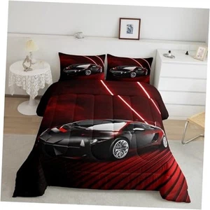 Race Car Comforter Set - Size, Boys Extreme Sports Bedding Set - Full Multi 74 - Picture 1 of 7