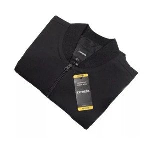 Express Men’s Medium Black Lightweight Full Zip Bomber Jacket NWT, $148 MSRP - Picture 1 of 8
